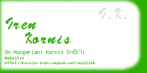 iren kornis business card